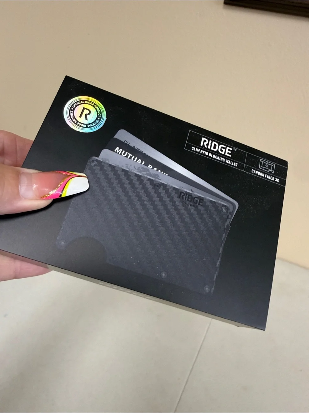 Ridge Carbon Fiber Wallet with Box and Patch - Black - Picture 10 of 10